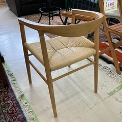 中古品　無印良品　オーク材　ペーパーコードアームチェア　公田店の画像