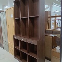 *お値段見直しました*リユースのサカイ栃木店★ジモティ割あり★  本棚 ブラウン W118×D31×H211 クリーニング済み TC9107の画像