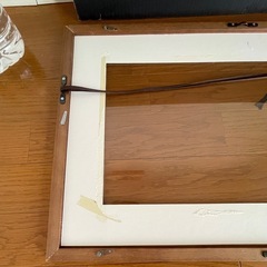 【お引き渡し予定者決定】額縁　アクリル　木目　外寸:93.2×38.4×1cmの画像