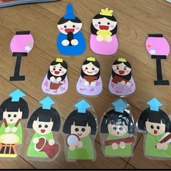 ひな祭り飾り(ラミネート済み)