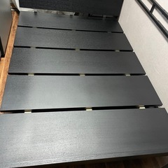 ベッドフレーム　ダブル　ブラック　アルモニア　ベッド　木製　