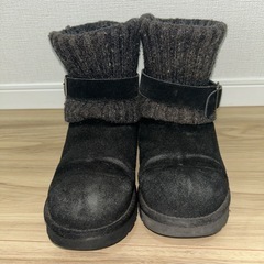 #ショートブーツ スエード ニット ブラック #UGG