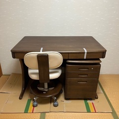 カリモク 学習机 ダークブラウン