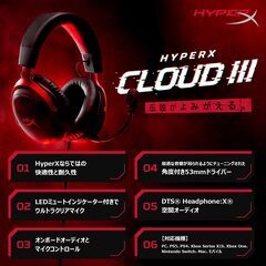 ゲーミングヘッドセット　ハイパーエックス(HyperX) HyperX Cloud IIIの画像