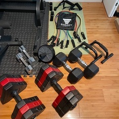 ☆筋トレセット☆トレーニングベンチ/懸垂マシン/ダンベル/プッシュ