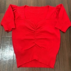 クロップド丈半袖ニット 新品の画像