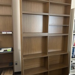 木目調シンプル本棚（大型・高さ約215cm）ナチュラルカラー
