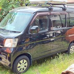 ハイゼットカーゴバン黒 ハイルーフ ルーフBOX付 車検:18ヶ...