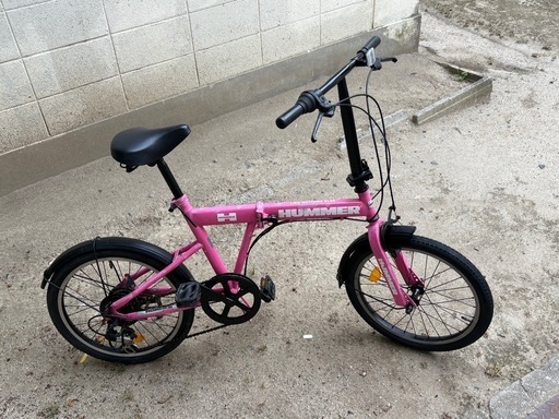 宅配便配送 ハマー折り畳み自転車 ピンク (20㌅)お引き取りでも？配達でも 自転車本体
