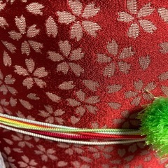 画像変更、グリーン&桜柄　半幅帯　いかがでしょうか？の画像
