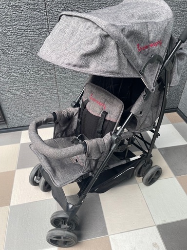 決まりました　二人乗りベビーカー　日本育児 kinderwagon DUOシティHOPII グレーデニム
