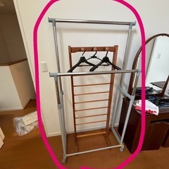 パイプ　木製　ハンガーラック