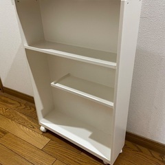 山﨑実業　ハンドル付き　スリム　トイレラック　ホワイトの画像