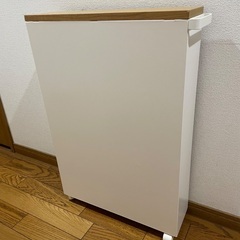 山﨑実業　ハンドル付き　スリム　トイレラック　ホワイトの画像