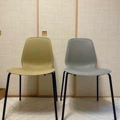 IKEA LEIFARNE 椅子 2脚セット グレー・カーキ