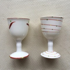和風の陶磁器製ワイングラス2個セット