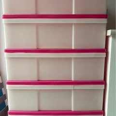 衣装ケース　5段　引き出しの画像