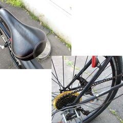 BEIER JIE-X クロスバイク 29インチ 6段変速 ブラック 黒 カゴ付き 自転車 中古 苫小牧西店の画像