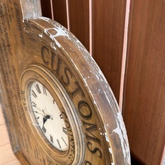 ヴィンテージ 木製 x コルク 看板時計の画像