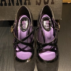 国内正規品　ANNA SUI 本革 パンプス スウェード エナメ...