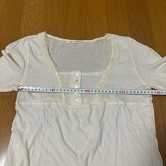 レディース① 　カットソー　レース　薄手　アイボリーの画像