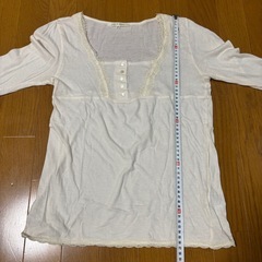レディース① 　カットソー　レース　薄手　アイボリーの画像