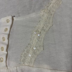 レディース① 　カットソー　レース　薄手　アイボリーの画像