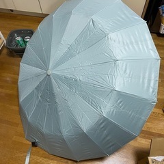 大きい折りたたみ日傘(直径105cm) 開閉ボタン付き　ライトミントグリーンの画像