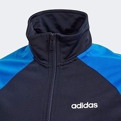(新品)adidas キッズジャージ上下セット ネイビー/ブルーの画像