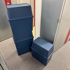 積み重ね ゴミ箱 ニトリ ワイド45L 30L ナイトブルー セット