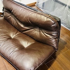ローソファー　フェイクレザーの画像