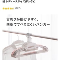 【新品】100円（元値399円）ニトリ 滑りにくいハンガー5本組 レディースサイズ①の画像
