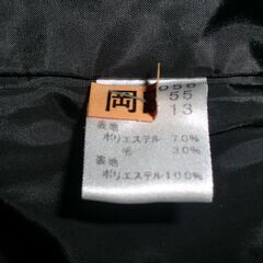 11号13号/L　着用少スーツ②　黒パンツスーツ/細ライン入/クリーニング済　13号JK11号パンツの画像