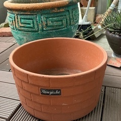 陶器植木鉢二つもらってください　土少々あり
