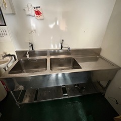 業務用シンク バックガードあり ２槽水切付シンク 流し台
