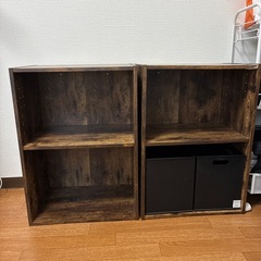 ニトリ　カラーボックス　2段棚　コンテナ2つ付き