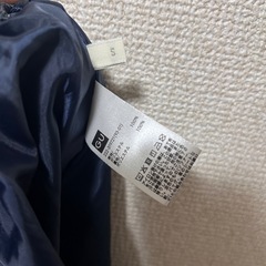 GU ペイズリー柄 フレアロングスカート S ネイビーの画像