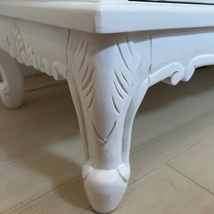 アンティーク　ハンドメイド　バリ島　手彫り　ホワイトテレビボードの画像