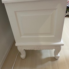 アンティーク　ハンドメイド　バリ島　手彫り　ホワイトテレビボードの画像