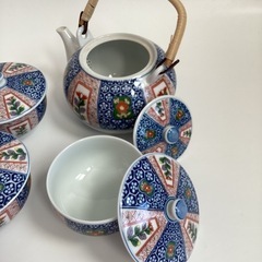 有田焼鶴松湯呑5客 急須セットの画像