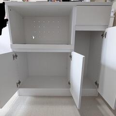 食器棚 180cm ホワイトの画像