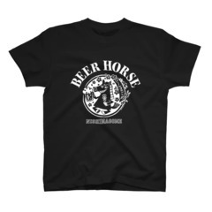 ビール馬のんべぇくん・西馬込Ver. Tシャツ (白ホワイトロゴ)