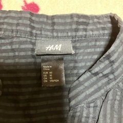 黒　H&M ストライプ　ワンピース　膝丈　M相当の画像