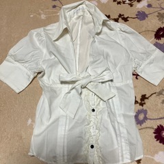 半袖シャツ　レース　ボウタイ　38
