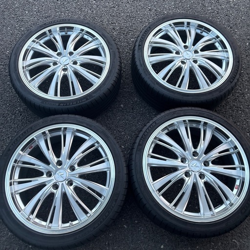 【18x7.0J+53 5穴114.3】WEDS LEONIS 18インチ タイヤホイールセット ノア ヴォクシー　フリードなど