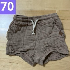 ブラウン コットンショートパンツ　70