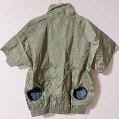空調服★XL バッテリー付き 半袖 グリーン レジャー 熱中症対策 作業服 PSE認証 大容量バッテリー 3段階風量調節 丸洗い可の画像