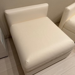 【超美品】3役モジュールソファ　オットマン・座面下収納・連結可・...