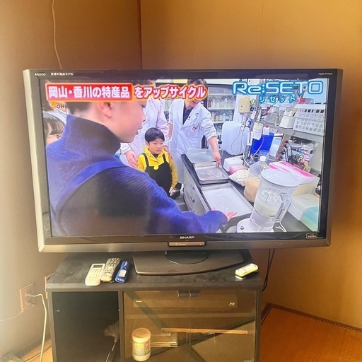 【引渡し済】SHARP 52型 AQUOS 液晶カラーテレビ  2009年製 ブラック リモコン付き