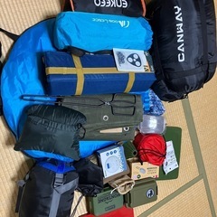 キャンプ　　アウトドア用品　シュラフ、テント、椅子、小物、ゆるキ...